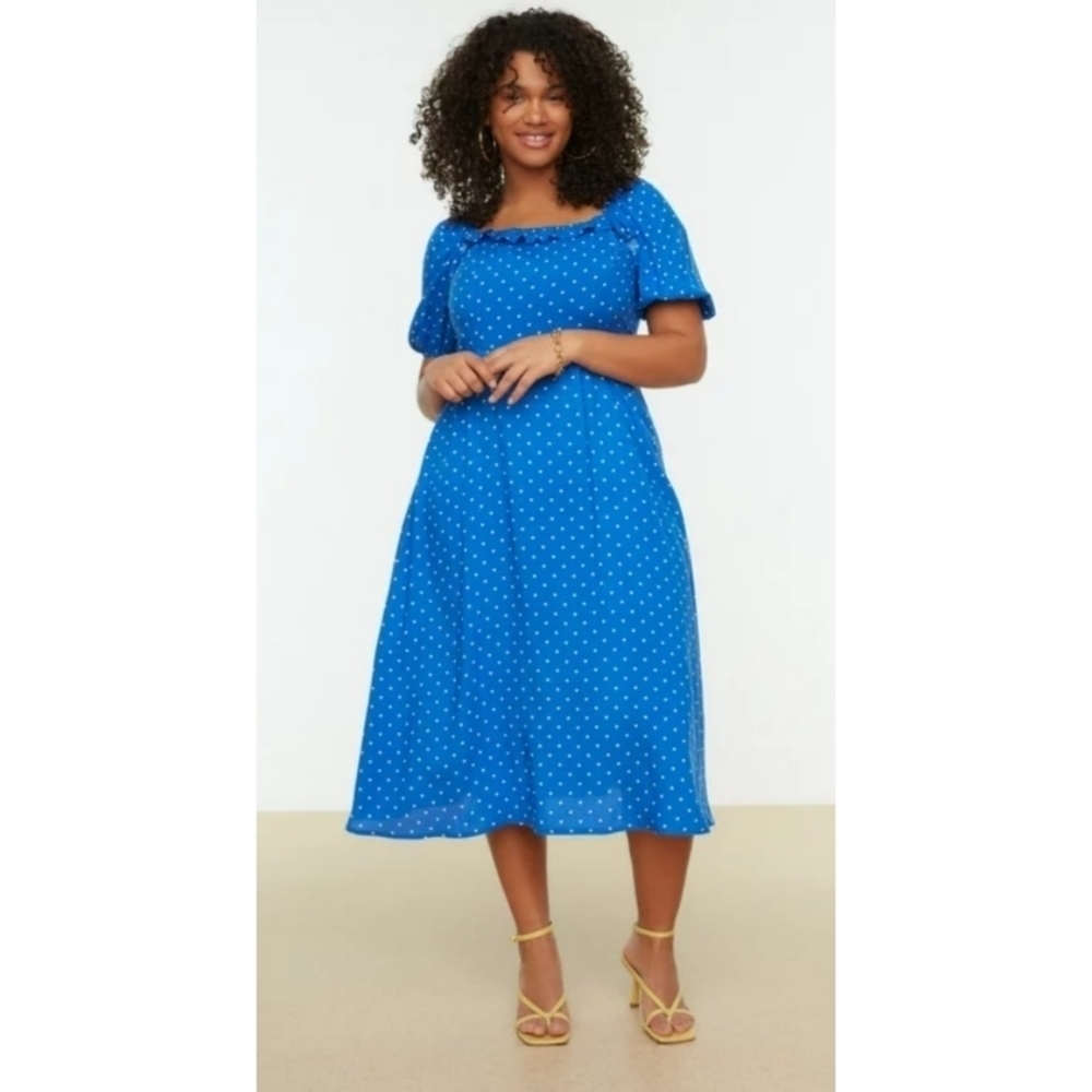 Trendyol Plus Size Midi A-Line Dress